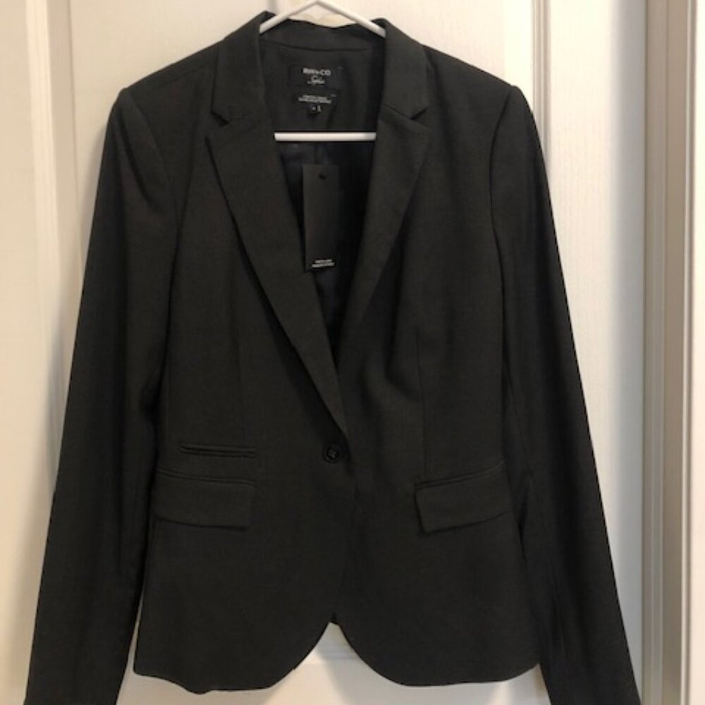 NEW RW & Co. Dark Gray Blazer Jacket Size 8 with Tags